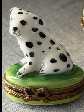 Limoges Dalmatian French trinket box authentic